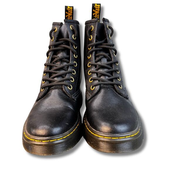 Dr. Martens Zavala Black Leather Combat Boots Women's EU 38 Lace Up - Picture 3 of 11